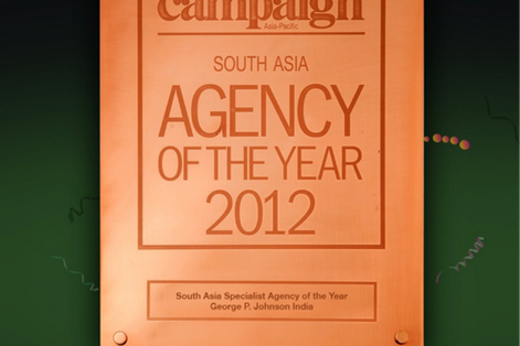 Campaign Asia awarded GPJ India the “South Asia Specialist Agency of The Year 2012”